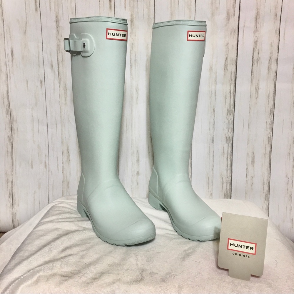 Mint green/blue Hunter boots